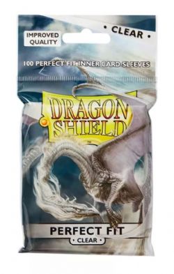 PAQUET DE 100 POCHETTES PROTECTRICES DE CARTES TRANSPARENTES DRAGON SHIELD (PERFECT FIT)